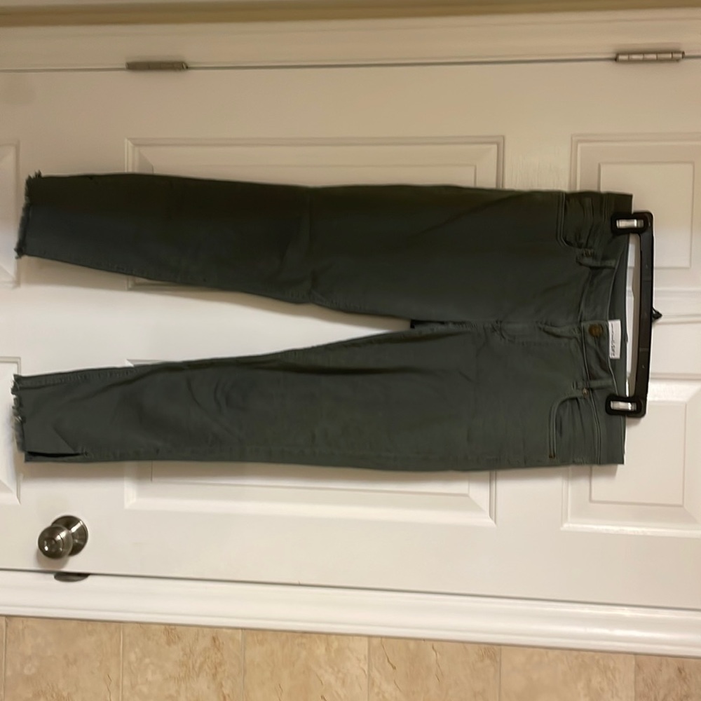 Loft Olive Green Frayed Soft Jeans